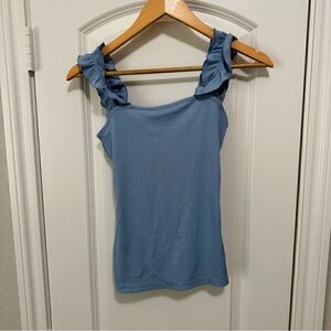 SHEIN Ruffled Light Blue Women’s Tank Top Size XS